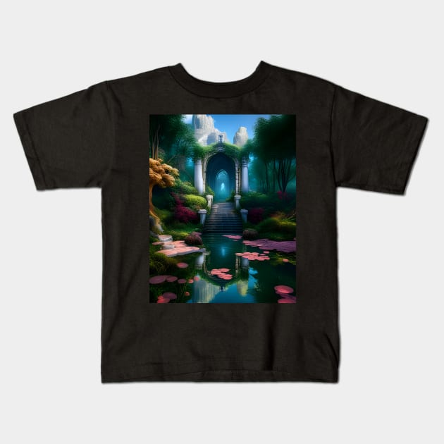 Enchanted Garden of the Wood Master Kids T-Shirt by Prosperity Path